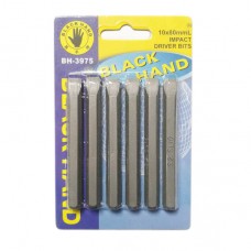 Black Hand Impact Driver Bit S2-Steel Pack - 10 x 80L(-) - 6pcs/ Pack